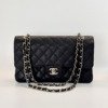 c202601784-chanel-medium-classic-flap-caviar Pre-Owned/ Pre-Loved/ Second-Hand Chanel Medium Classic Flap Caviar, Bag in Black, Silver Hardware Color, Medium Size, Front View