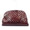 c202601819-chanel-bowler-large-patent Pre-Owned/ Pre-Loved/ Second-Hand Chanel Bowler Large Patent, Bag in Burgundy, Silver Hardware Color, 42 x 28 x 20 cm Size, Front View