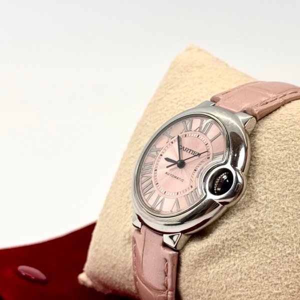 Pre-Owned/ Pre-Loved/ Second-Hand Cartier Bleu Ballon Watch 33mm Automatic W6920100, Watch in Pink, Palladium Color, 33 Size, Front View
