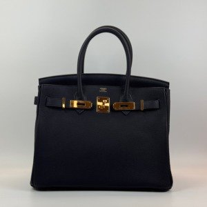 Pre-Owned/ Pre-Loved/ Second-Hand Hermes Birkin 30 Togo, Bag in Caban, Gold Hardware Color, 30 Size, Front View