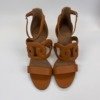 Pre-Owned/ Pre-Loved/ Second-Hand Hermes Brisbane Platform Heels, Shoe in Brun Fauve / Gold  Color, 37 Size, Front View