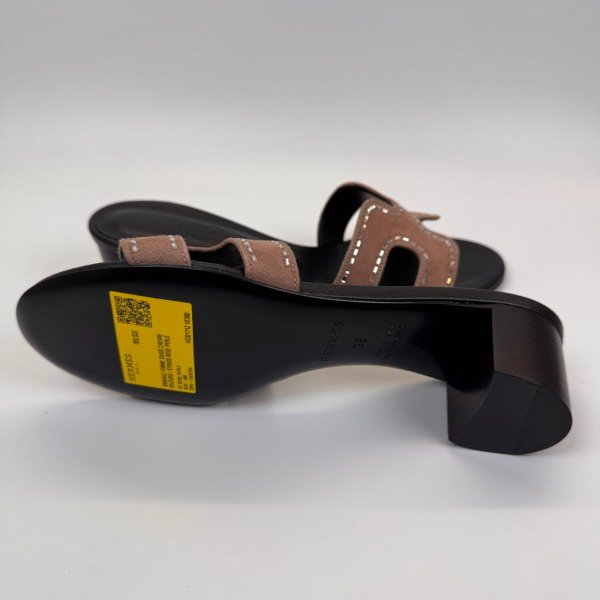 Hermes | Crystal Suede Oasis Sandals/ Heel