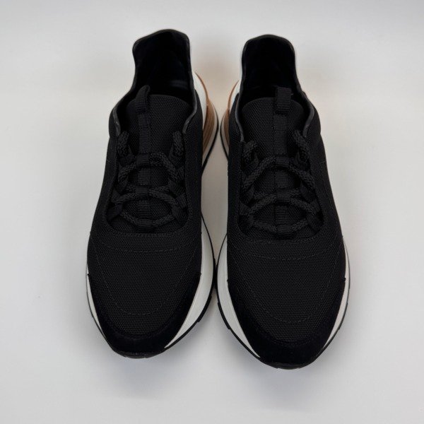 Pre-Owned/ Pre-Loved/ Second-Hand Hermes H Sneakers, Shoe in Black Color, 38 Size, Front View