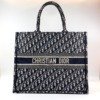 Pre-Owned/ Pre-Loved/ Second-Hand Dior Book Tote Large, Bag in Classic Oblique Dark Blue Color, Large Size, Front View