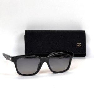 Pre-Owned/ Pre-Loved/ Second-Hand Chanel Sunglasses Polarised, Others in Black Color,  Size, Front View
