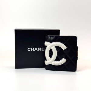 Pre-Owned/ Pre-Loved/ Second-Hand Chanel Cambon Wallet, Wallet in Black, White Color,  Size, Front View