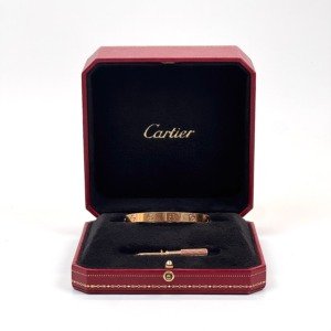 Pre-Owned/ Pre-Loved/ Second-Hand Cartier Classic Love Bracelet, Bracelet in Rose Gold Color, 16 Size, Front View