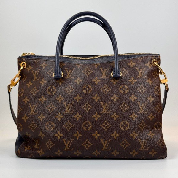 b202605866-louis-vuitton-lv-pallas-mm Pre-Owned/ Pre-Loved/ Second-Hand Louis Vuitton (LV) Pallas MM, Bag in Monogram, Navy Color, 32 x 23 x 14 cm Size, Front View