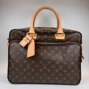 Pre-Owned/ Pre-Loved/ Second-Hand Louis Vuitton (LV) Icare Briefcase Monogram Canvas, Bag in Monogram Color, 35cm width, 26cm height, 14cm depth Size, Front View