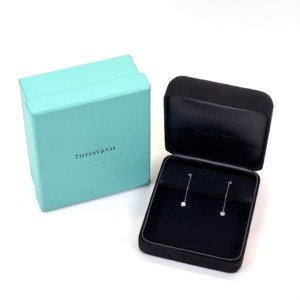 Pre-Owned/ Pre-Loved/ Second-Hand Tiffany & Co. Diamond Earrings, Earring in Platanium Color,  Size, Front View