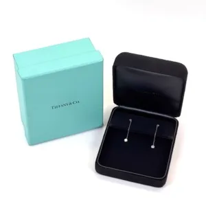 Pre-Owned/ Pre-Loved/ Second-Hand Tiffany & Co. Diamond By The Yard Drop Earrings, Earring in Platanium Pt950 Color,  Size, Front View