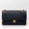 c202601878-chanel-classic-flap-medium-caviar Pre-Owned/ Pre-Loved/ Second-Hand Chanel Classic Flap Medium Caviar, Bag in Black, Gold Hardware Color, Medium Size, Front View