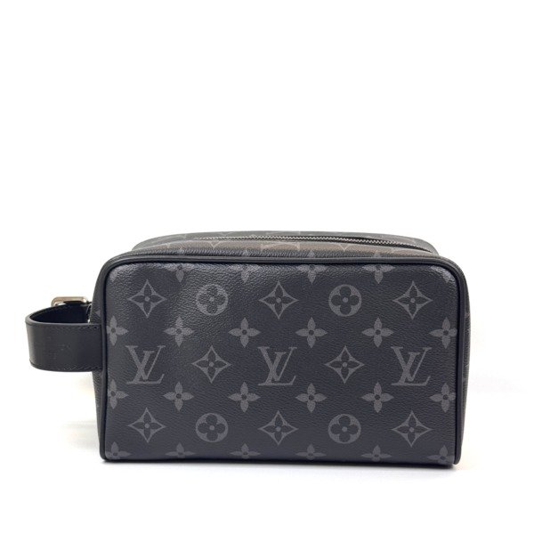 Pre-Owned/ Pre-Loved/ Second-Hand Louis Vuitton (LV) Locker Dopp Kit, Bag in Black Monogram Color,  Size, Front View