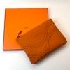 c202606858-hermes-neobain-waves-pouch Pre-Owned/ Pre-Loved/ Second-Hand Hermes NeoBain Waves Pouch , Wallet in Orange Color, L21 x H17 cm Size, Front View