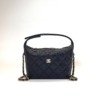 Pre-Owned/ Pre-Loved/ Second-Hand Chanel Vanity Hobo, Bag in Black, Light Gold Hardware Color, Mini Size, Front View