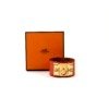 Pre-Owned/ Pre-Loved/ Second-Hand Hermes Alligator CDC Collier de Chien Bracelet, Bracelet in Coral, Gold Hardware Color, T1 Size, Front View