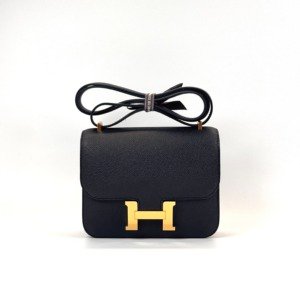 Pre-Owned/ Pre-Loved/ Second-Hand Hermes Constance 18 Epsom, Bag in Black, Gold Hardware Color, 18 Size, Front View