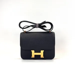 b202606906-hermes-constance-18-epsom Pre-Owned/ Pre-Loved/ Second-Hand Hermes Constance 18 Epsom, Bag in Black, Gold Hardware Color, 18 Size, Front View