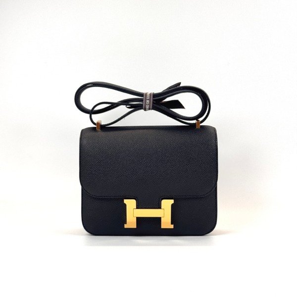Pre-Owned/ Pre-Loved/ Second-Hand Hermes Constance 18 Epsom, Bag in Black, Gold Hardware Color, 18 Size, Front View