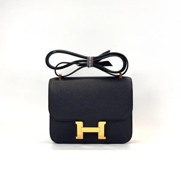 b202606906-hermes-constance-18-epsom Pre-Owned/ Pre-Loved/ Second-Hand Hermes Constance 18 Epsom, Bag in Black, Gold Hardware Color, 18 Size, Front View