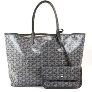 Pre-Owned/ Pre-Loved/ Second-Hand Goyard Saint Louis Tote PM, Bag in Grey Color, Small ( 34 × 28 × 15 cm ) Size, Front View