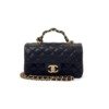 Pre-Owned/ Pre-Loved/ Second-Hand Chanel Top Handle Cavair Mini, Bag in Black, Gold Hardware Color, Mini Rectangle Size, Front View