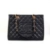 b202601941-chanel-gst-tote-5 Pre-Owned/ Pre-Loved/ Second-Hand Chanel GST Tote, Bag in Black, Gold Hardware Color, 34 x 24 x 13 cm Size, Front View