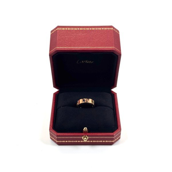 Pre-Owned/ Pre-Loved/ Second-Hand Cartier Multi Gemstone Love Ring Classic, Ring in Rose Gold, 6 Colour Gemstone Color, 49 (Classic Love Ring Thickness) Size, Front View