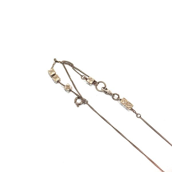 b202605956-louis-vuitton-lv-keys-long-necklace Pre-Owned/ Pre-Loved/ Second-Hand Louis Vuitton (LV) Keys Long Necklace, Necklace in Silver & Gold Color, Size, Front View