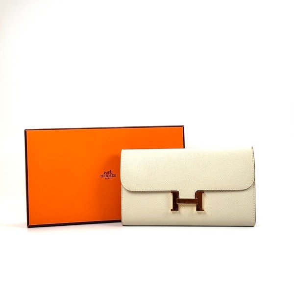 Pre-Owned/ Pre-Loved/ Second-Hand Hermes Constance To Go Epsom, Bag in Craie, Gold Hardware Color,  Size, Front View