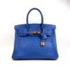 b202606944-hermes-birkin-30-novillo-leather Pre-Owned/ Pre-Loved/ Second-Hand Hermes Birkin 30 (Novillo Leather), Bag in Bleu Color, 30 Size, Front View
