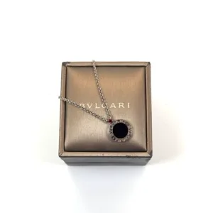 b202610952-bulgari-bvlgari-bvlgari-bvlgari-save-the-children-necklace-2 Pre-Owned/ Pre-Loved/ Second-Hand Bulgari (Bvlgari) Bvlgari Bvlgari Save The Children Necklace, Necklace in Silver, Black Color, Size, Front View
