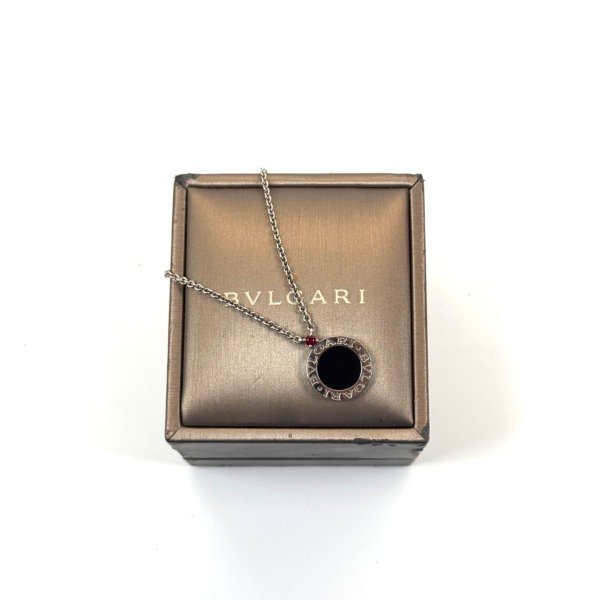 Pre-Owned/ Pre-Loved/ Second-Hand Bulgari (Bvlgari) Bvlgari Bvlgari Save The Children Necklace, Necklace in Silver, Black Color,  Size, Front View