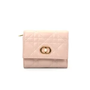 Pre-Owned/ Pre-Loved/ Second-Hand Dior Tri-fold Wallet, Wallet in Pink Color,  Size, Front View