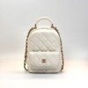 b2026011016-chanel-mini-backpack-cavair Pre-Owned/ Pre-Loved/ Second-Hand Chanel Mini Backpack Cavair, Bag in White, Light Gold Hardware Color, Mini Size, Front View