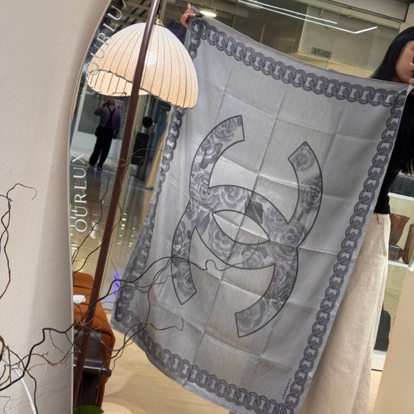 Chanel | CC Rectangle Silk Shawl/Scarf