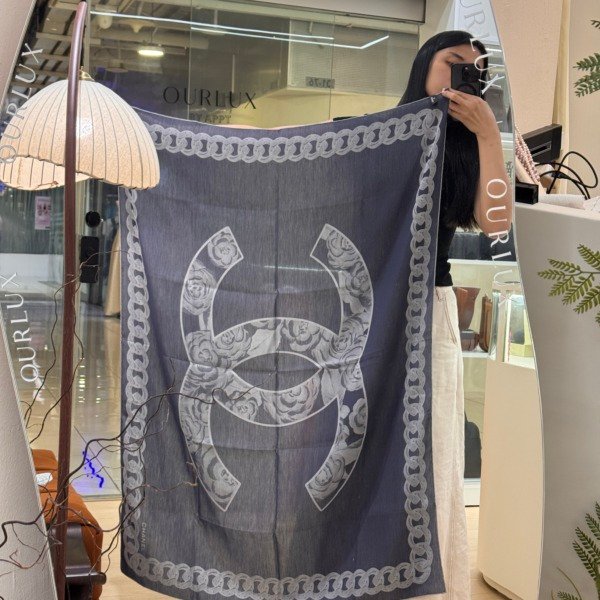 Chanel | CC Rectangle Silk Shawl/Scarf