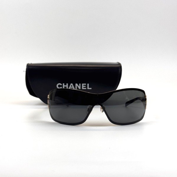 Pre-Owned/ Pre-Loved/ Second-Hand Chanel Sunglasses, Others in Black, Gold Color,  Size, Front View