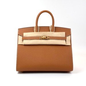 Pre-Owned/ Pre-Loved/ Second-Hand Hermes Birkin 25 Sellier Epsom, Bag in Gold, Gold Hardware Color, 25cm Size, Front View