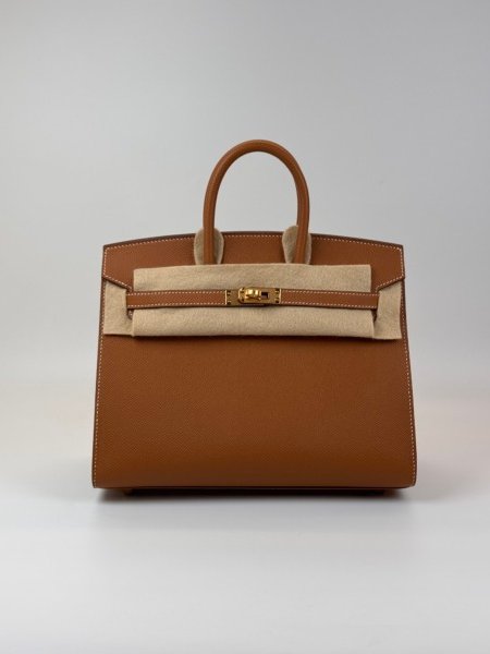 b2026061004-hermes-birkin-25-sellier-epsom Pre-Owned/ Pre-Loved/ Second-Hand Hermes Birkin 25 Sellier Epsom, Bag in Gold, Gold Hardware Color, 25cm Size, Front View