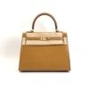 b202606966-hermes-kelly-25-tadelakt Pre-Owned/ Pre-Loved/ Second-Hand Hermes Kelly 25 Tadelakt , Bag in Poussiere (1C) , Gold Hardware Color, 25 Size, Front View