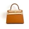 b202606968-hermes-kelly-25-epsom Pre-Owned/ Pre-Loved/ Second-Hand Hermes Kelly 25 Epsom, Bag in Toffee, Gold Hardware Color, 25 Size, Front View