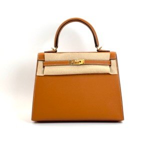 Pre-Owned/ Pre-Loved/ Second-Hand Hermes Kelly 25 Epsom, Bag in Toffee, Gold Hardware Color, 25 Size, Front View