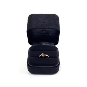 Pre-Owned/ Pre-Loved/ Second-Hand Tiffany & Co. Diamond T1 Ring, Ring in Yellow Gold Color, 47 Size, Front View