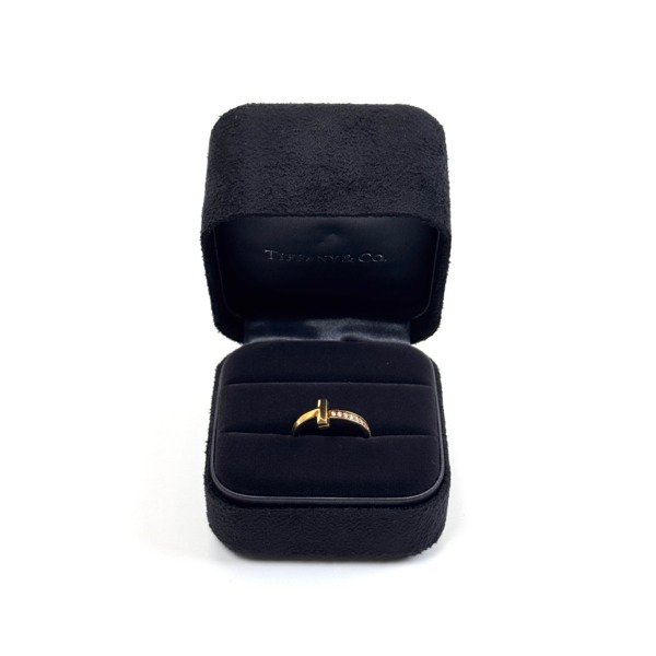Pre-Owned/ Pre-Loved/ Second-Hand Tiffany & Co. Diamond T1 Ring, Ring in Yellow Gold Color, 47 Size, Front View