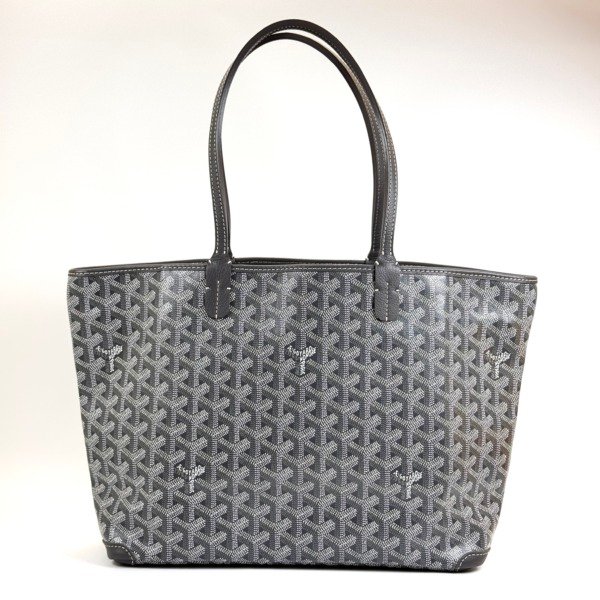 b202614977-goyard-artois-pm Pre-Owned/ Pre-Loved/ Second-Hand Goyard Artois PM, Bag in Grey Color, PM Size, Front View