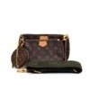 Pre-Owned/ Pre-Loved/ Second-Hand Louis Vuitton (LV) Multi Pochette (Green Strap), Bag in Monogram, Gold Hardware Color,  Size, Front View