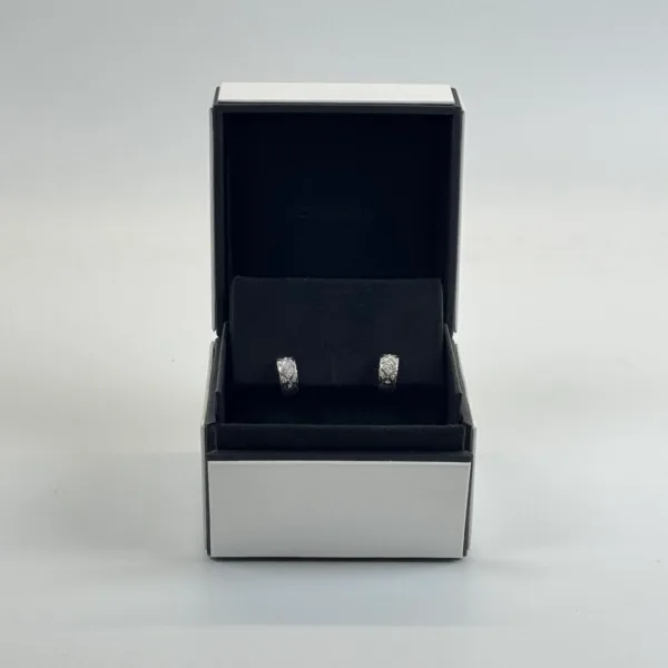 Pre-Owned/ Pre-Loved/ Second-Hand Chanel Diamond Coco Crush Earrings, Earring in White Gold Color,  Size, Front View