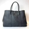 Pre-Owned/ Pre-Loved/ Second-Hand Hermes Garden Party 36 , Bag in Black, Palladium Hardware Color, 36cm Size, Front View