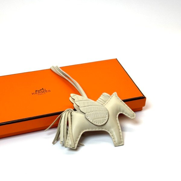Pre-Owned/ Pre-Loved/ Second-Hand Hermes Pegasus Charm, Others in Beton Color,  Size, Front View